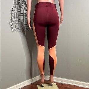 Fabletics Burgundy and Peach Leggings